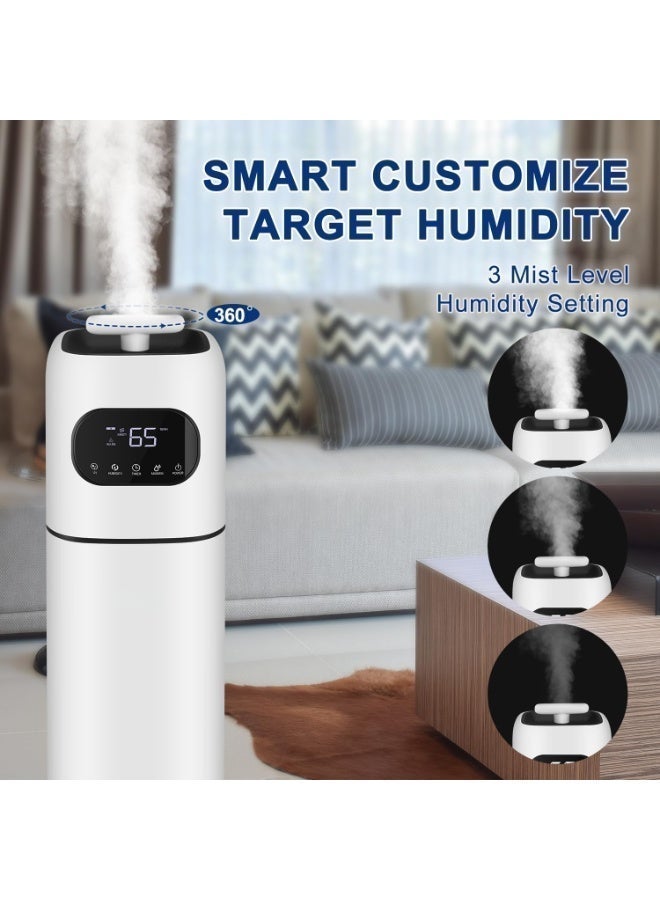 ET-LIFE Humidifier Large Room, 9L Air Humidifier Large Room with Essential Oil Diffuser, Top Fill Cool Mist Humidifier for Home Bedroom Baby Nursery Whole House Office Plant (White) - Image 3